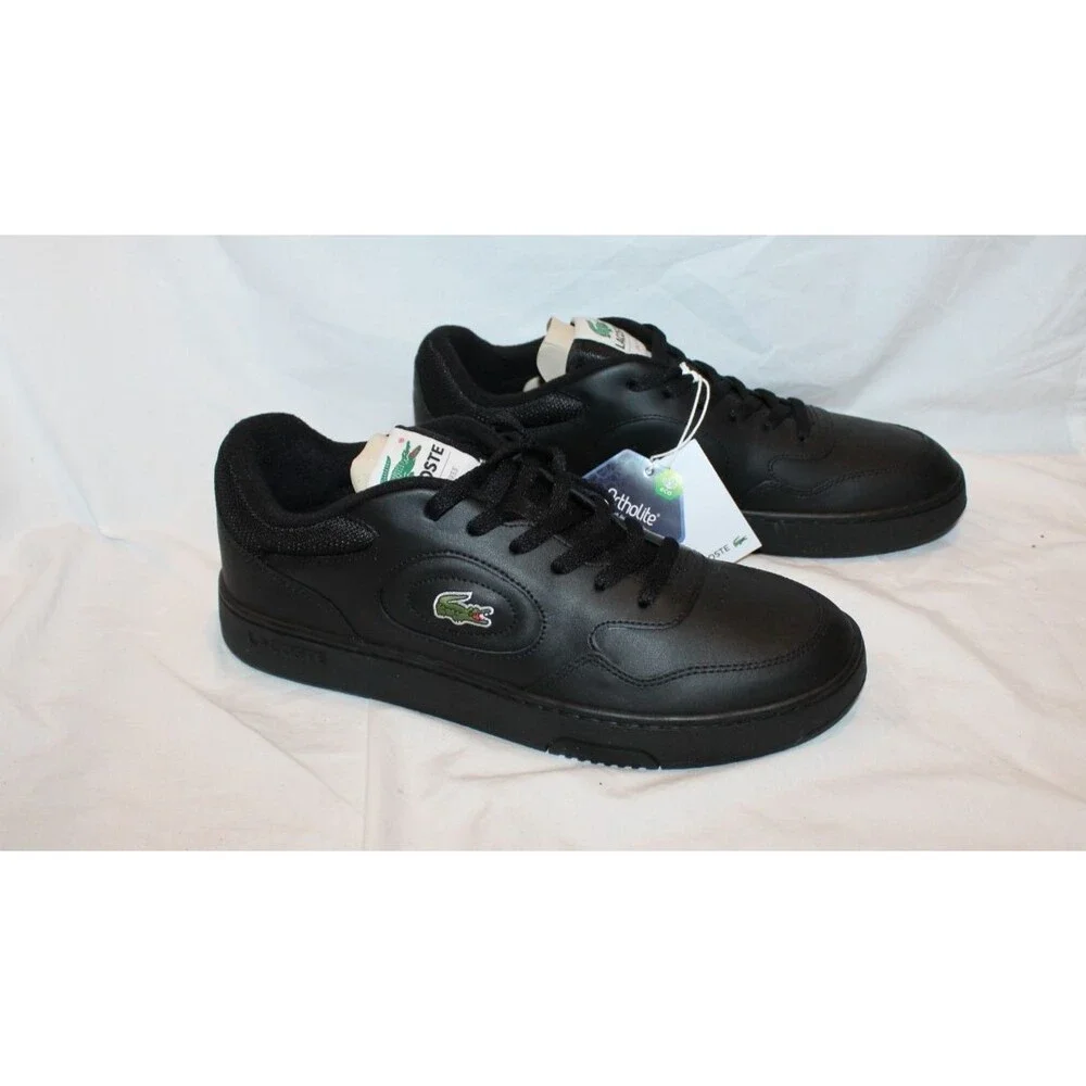 Lacoste Lineset Leather Men's Black Lifestyle Athletic Sneakers 223 NEW US 8